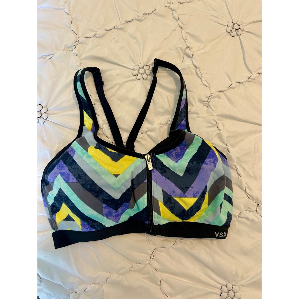 34C VSX Sport Victoria Secret Zip Front Sports Bra Medium Impact